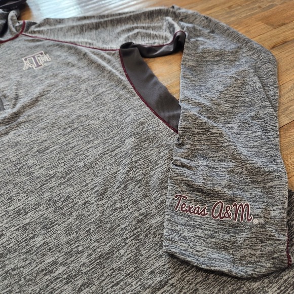 Colosseum Texas A&M Aggies Womens Large Gray Hood Half‎ Zip Pullover Long Sleeve - Picture 2 of 13